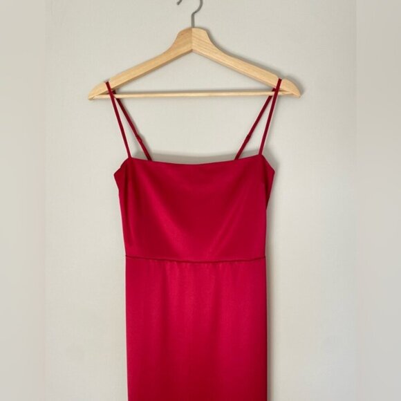 NEW Reformation Frankie Satin Sheath Maxi Dress Rubies Pink Red | sz 0 - Picture 7 of 13